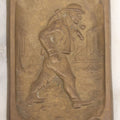 Lot 046 - Vintage Cast Brass Ashtray With Walking Miner Smoking Pipe, Carrying Pickaxe, World War Two Era, Stamped France, 1945, Depose