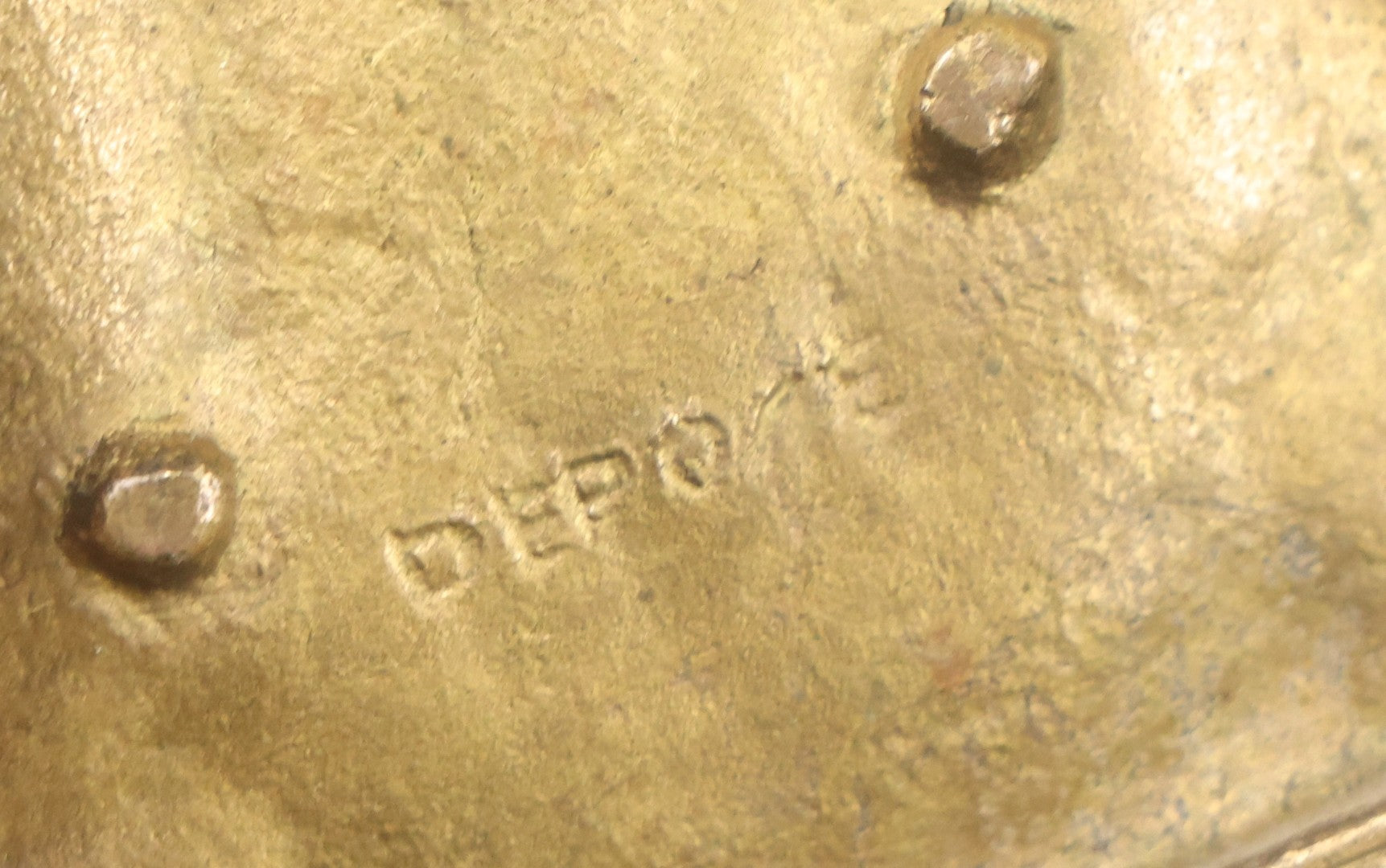 Lot 046 - Vintage Cast Brass Ashtray With Walking Miner Smoking Pipe, Carrying Pickaxe, World War Two Era, Stamped France, 1945, Depose