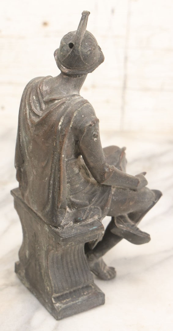 Lot 047 - Antique Spelter Roman Soldier Clock Topper Statue