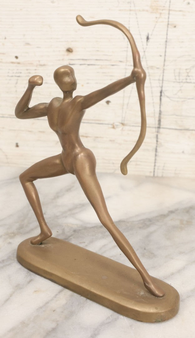 Lot 048 - Vintage Art Deco Cast Brass Archer Statue
