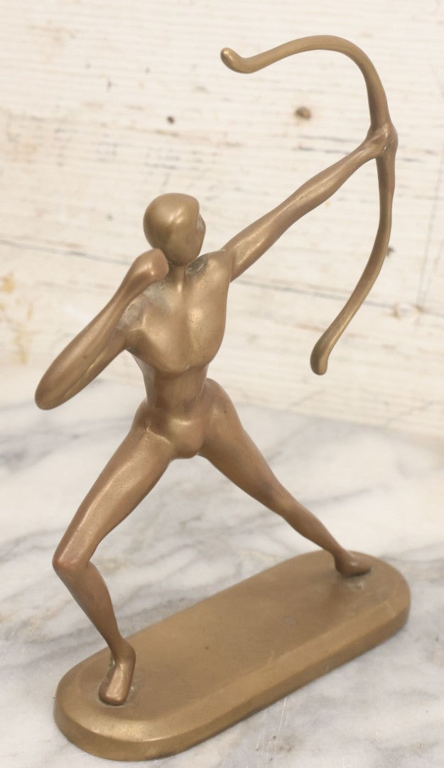 Lot 048 - Vintage Art Deco Cast Brass Archer Statue