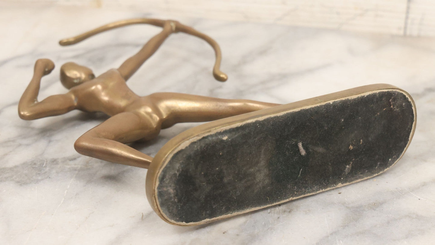 Lot 048 - Vintage Art Deco Cast Brass Archer Statue