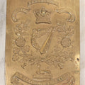 Lot 051 - Antique 18th Royal Irish Regiment Of Foot Brass Belt Plate With Crown, Harp, And Regimental Motto, With Applied Feet