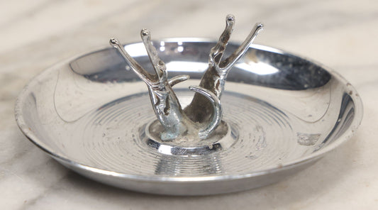 Lot 054 - Vintage Chromed Metal Alligator Roach Holder Ashtray, Manufactured By Pingherette, Made In U.S.A., Note Wear To Chrome