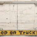 Lot 055 - Vintage "Keep On Truckin'" Metal License Plate Frame Topper