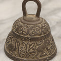 Lot 056 - Vintage Cast Brass Horoscope Dinner Bell With Handle, 3" H