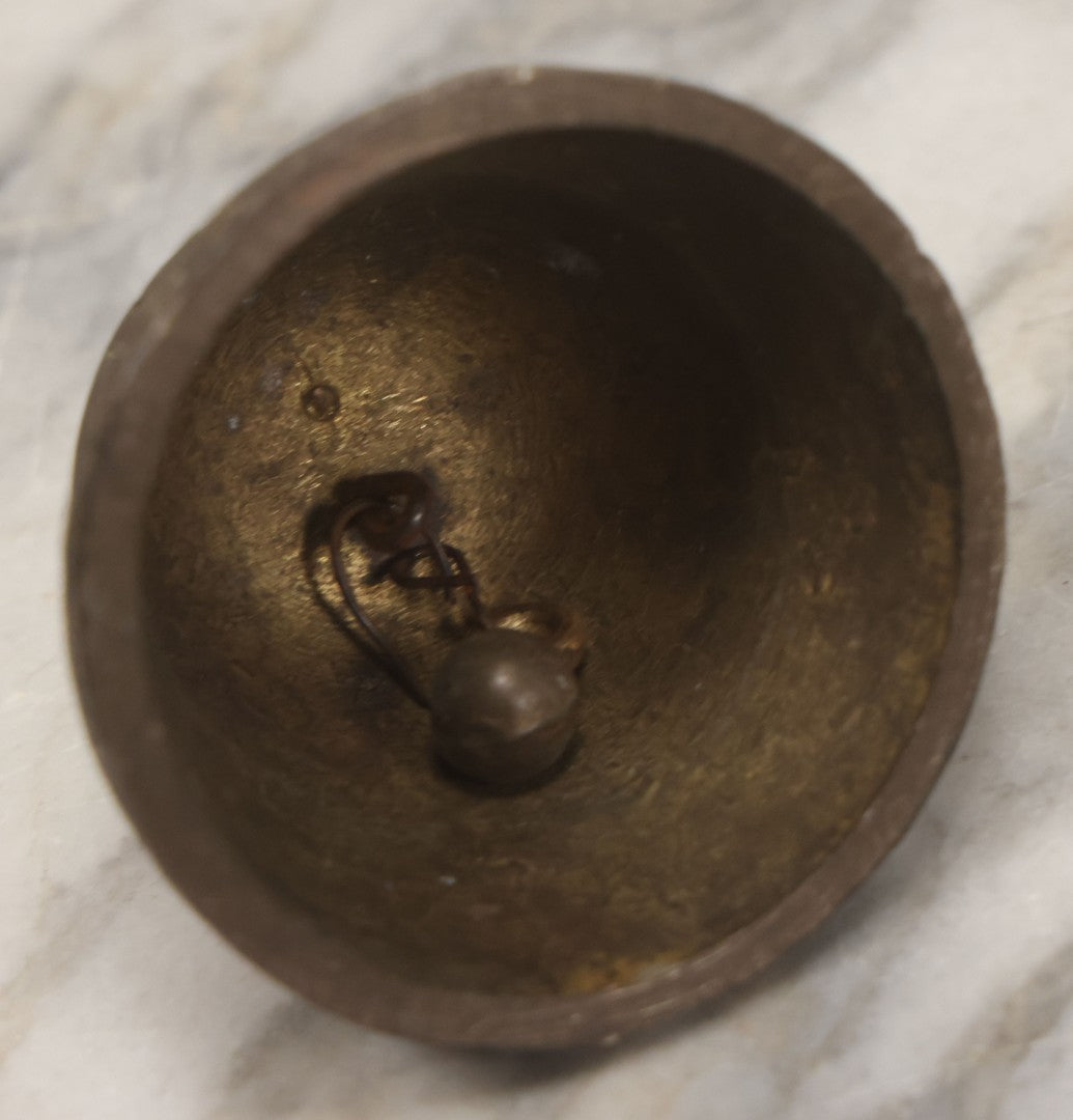 Lot 056 - Vintage Cast Brass Horoscope Dinner Bell With Handle