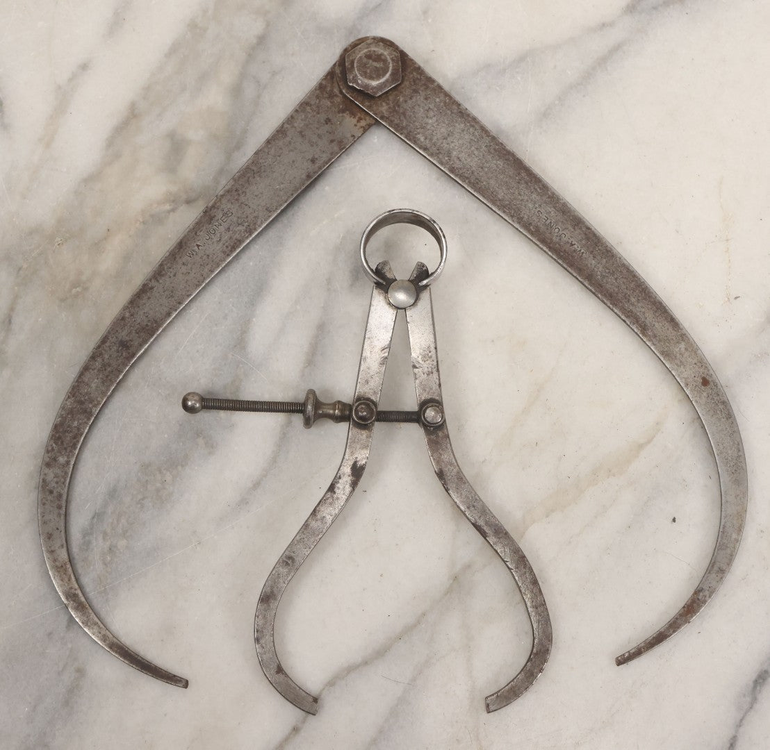 Lot 058 - Pair Of Antique Caliper Tools Manufactured By The L.S. Starrett Co, Athol, Massachusetts, Belonged To  W.A. Jones