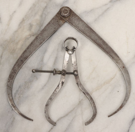 Lot 058 - Pair Of Antique Caliper Tools Manufactured By The L.S. Starrett Co, Athol, Massachusetts, Belonged To  W.A. Jones