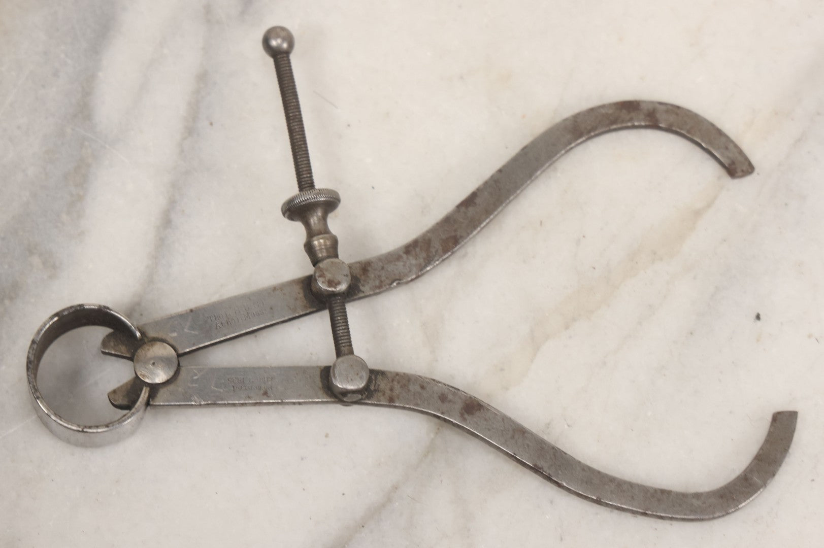 Lot 058 - Pair Of Antique Caliper Tools Manufactured By The L.S. Starrett Co, Athol, Massachusetts, Belonged To  W.A. Jones
