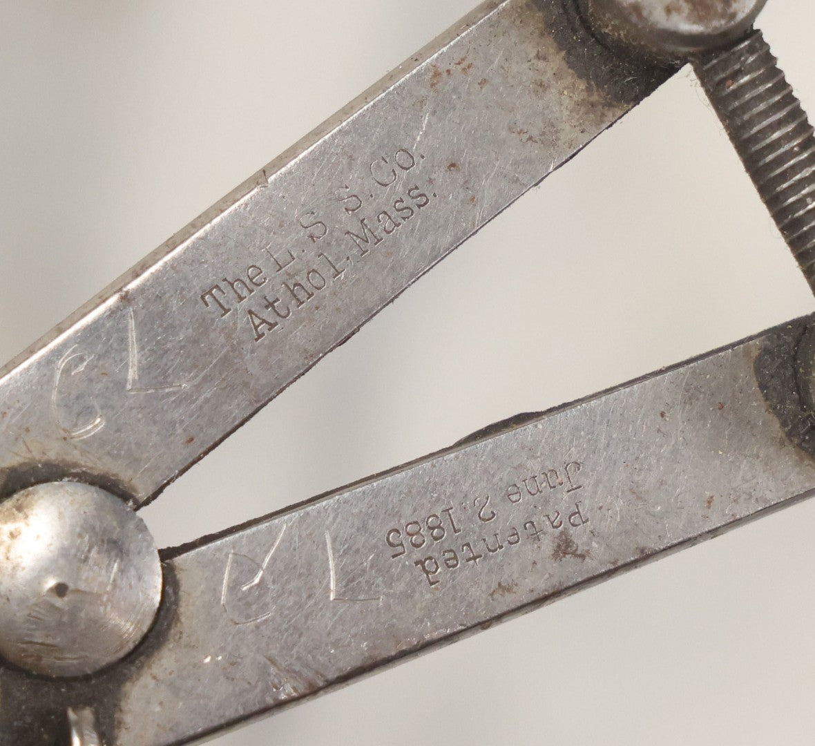 Lot 058 - Pair Of Antique Caliper Tools Manufactured By The L.S. Starrett Co, Athol, Massachusetts, Belonged To  W.A. Jones