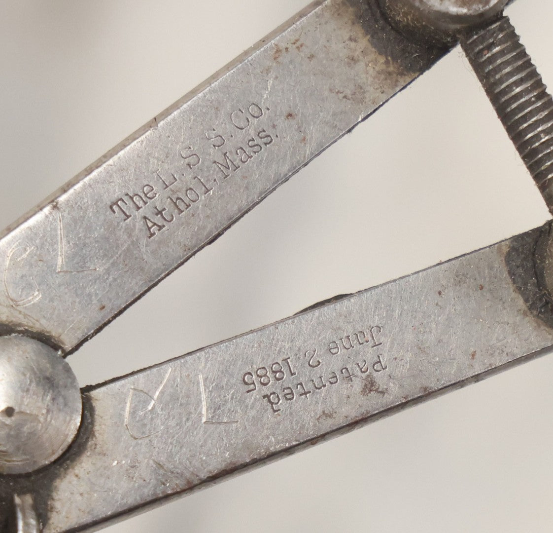 Lot 058 - Pair Of Antique Caliper Tools Manufactured By The L.S. Starrett Co, Athol, Massachusetts, Belonged To  W.A. Jones
