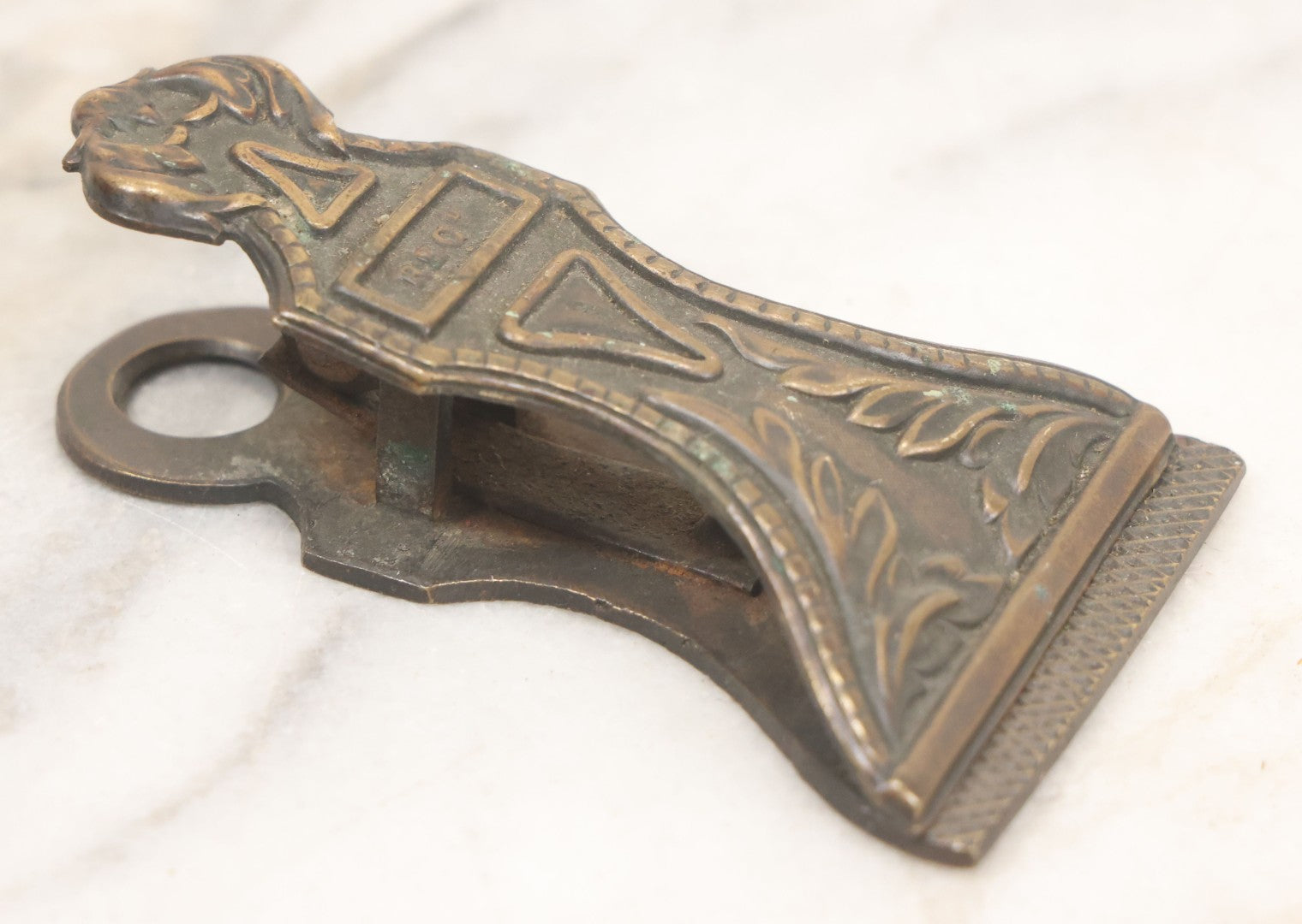 Lot 059 - Vintage Cast Brass Paper Clip With Foliate Design