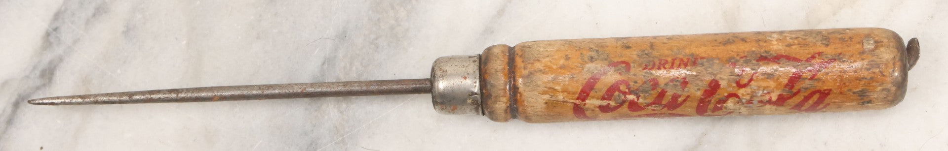Lot 061 - Vintage Coca Cola "In Bottles" Advertising Ice Pick, "Delicious-Refreshing," Note Losses, Wear