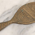 Lot 063 - Antique Pressed Brass Repousse Hand Mirror, 8-7/8" L