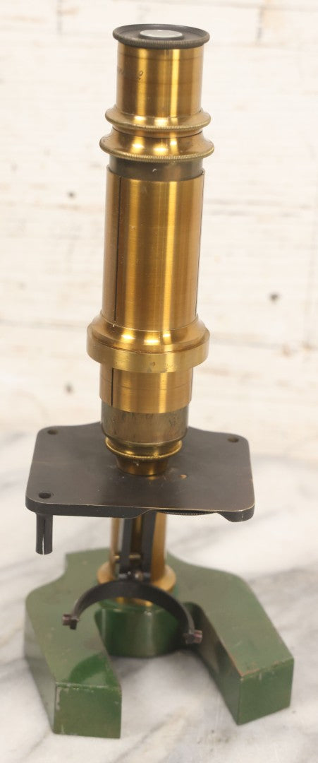Lot 066 - Antique French Brass Microscope With Case And Contents, Manufactured By C. Verick, Paris, Circa 1885, Missing Note Parts, Many Loose Parts In Box