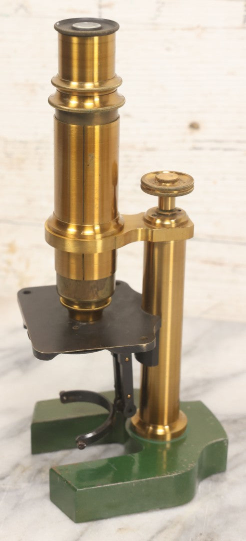 Lot 066 - Antique French Brass Microscope With Case And Contents, Manufactured By C. Verick, Paris, Circa 1885, Missing Note Parts, Many Loose Parts In Box