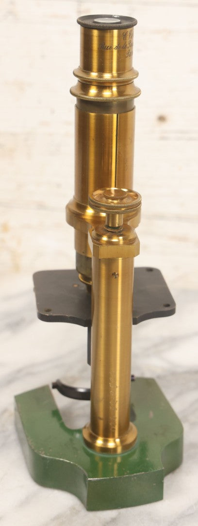 Lot 066 - Antique French Brass Microscope With Case And Contents, Manufactured By C. Verick, Paris, Circa 1885, Missing Note Parts, Many Loose Parts In Box