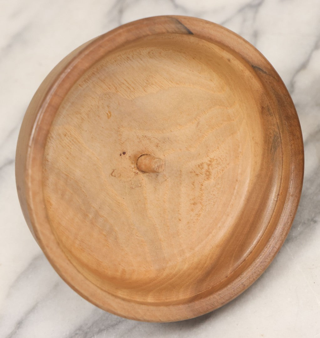 Lot 069 - Antique Folk Art Humidor With Cheeky Carved Man Head Handle On Lid, Divided Interior