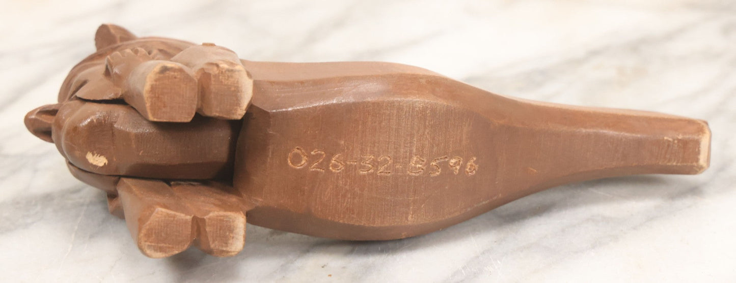 Lot 070 - Antique Hand Carved Wooden Nutcracker In Form Old Man In Sleep Cap Resting On Shoulders