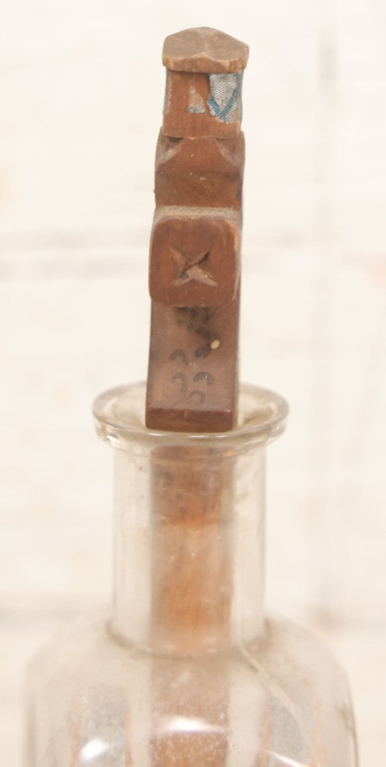 Lot 081 - Vintage Folk Art Whimsy Wood Structure In Bottle, Note Poor Condition