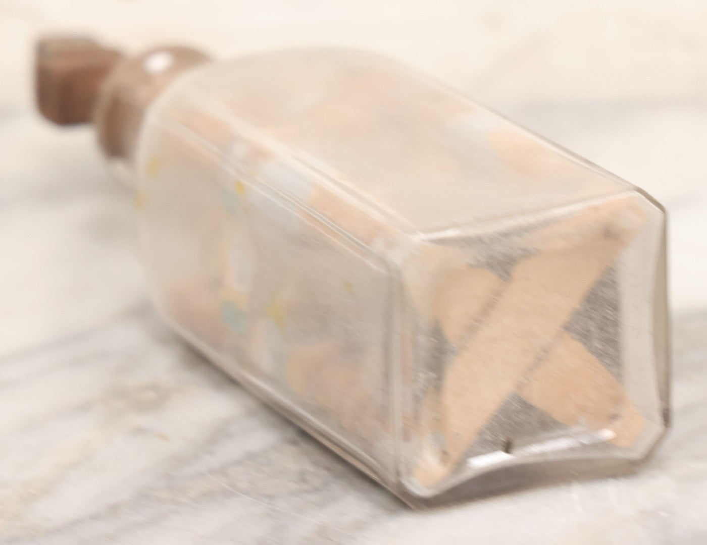 Lot 081 - Vintage Folk Art Whimsy Wood Structure In Bottle, Note Poor Condition