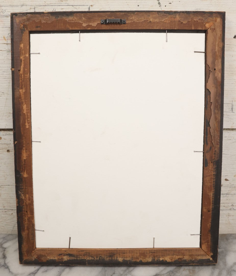 Lot 089 - Antique Photo Clipping Of Dog Drinking From Fountain, In Frame