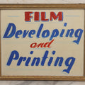 Lot 090 - Vintage "Film Developing And Printing" Hand Painted Photography Studio Sign, In Frame, 10-3/4" x 8-3/4"