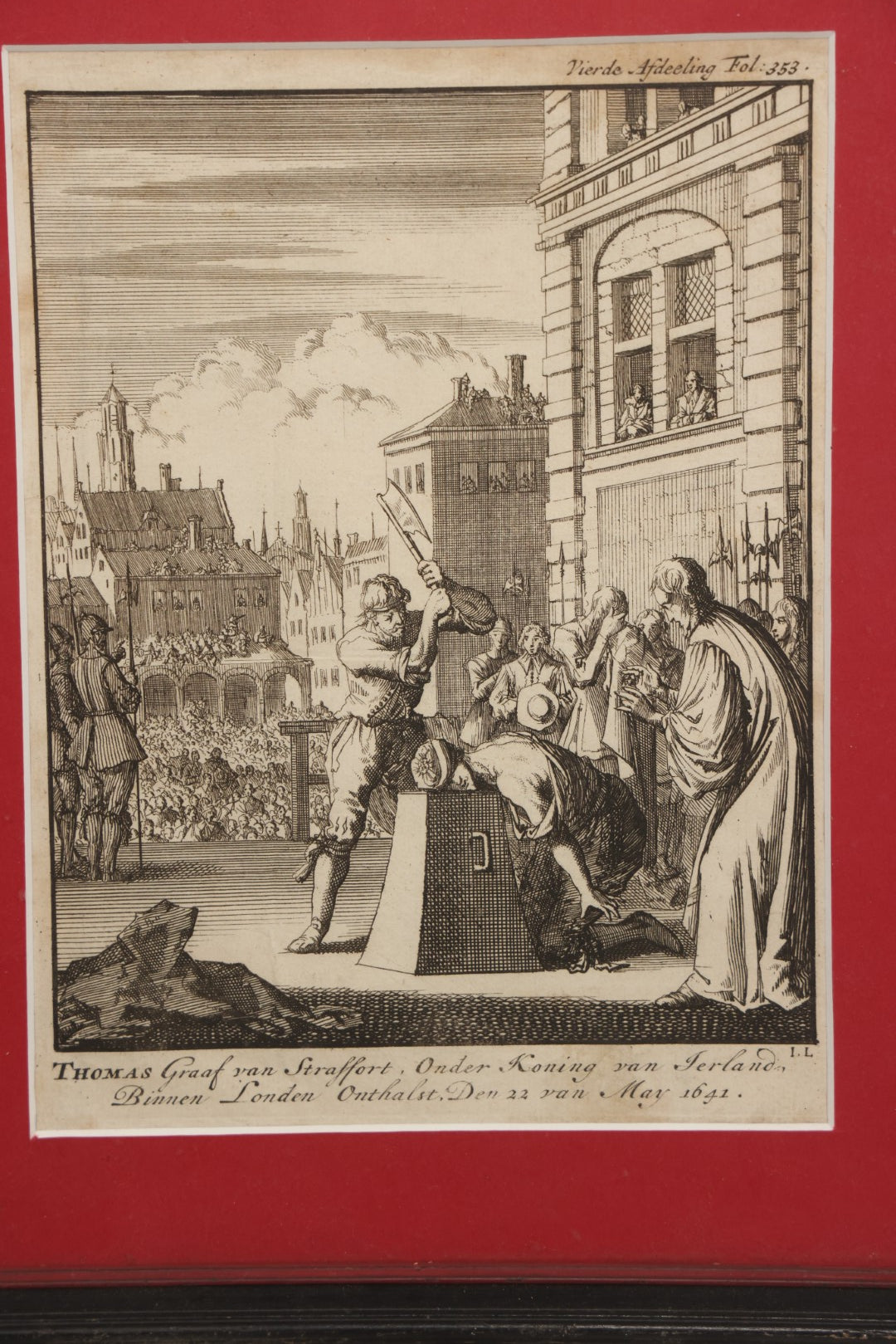 Lot 092 - Early Antique Engraving Depicting The Execution By Beheading Of Thomas Wentworth, First Earl Of Strafford, Circa 17th Century