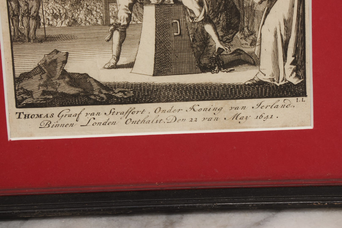 Lot 092 - Early Antique Engraving Depicting The Execution By Beheading Of Thomas Wentworth, First Earl Of Strafford, Circa 17th Century