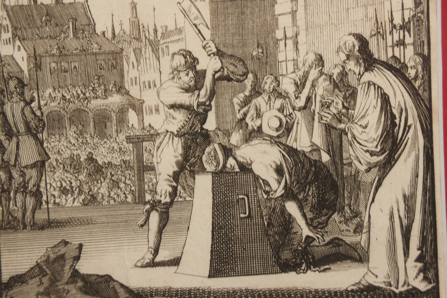 Lot 092 - Early Antique Engraving Depicting The Execution By Beheading Of Thomas Wentworth, First Earl Of Strafford, Circa 17th Century