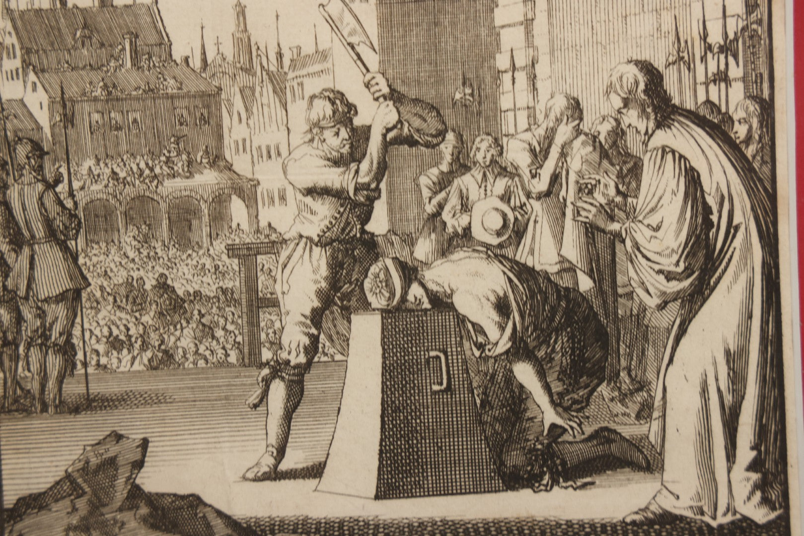 Lot 092 - Early Antique Engraving Depicting The Execution By Beheading Of Thomas Wentworth, First Earl Of Strafford, Circa 17th Century
