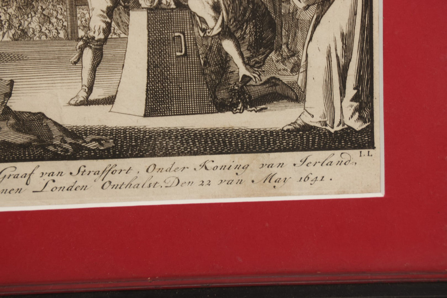 Lot 092 - Early Antique Engraving Depicting The Execution By Beheading Of Thomas Wentworth, First Earl Of Strafford, Circa 17th Century