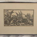 Lot 096 - Vintage Linoleum Block Print Titled "Daniel's Dream Of The Four Beasts" By Allen Bjorkman, After A Woodcut From The Lubeck Bible, 1470, Numbered Limited Edition 3/150, Artist Signed Pencil, Lower Right, In Frame, 14-1/4" x 11-1/4"