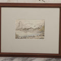 Lot 097 - Antique Watercolor Landscape Painting Of Lakeside Mountains, Signed And Attributed To Charles Albert Burlingame (American, 1860-1930), In Modern Frame, 15-5/8" x 12-5/8"