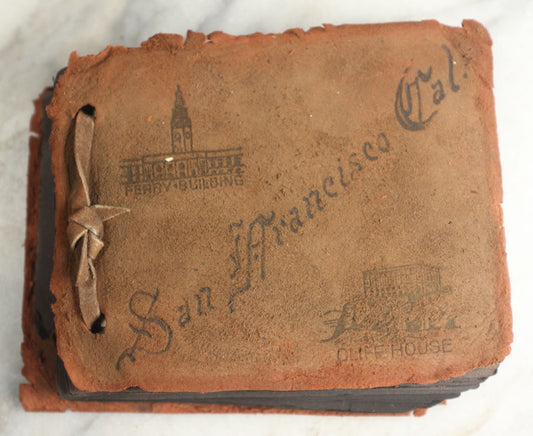 Lot 112 - Antique Snapshot Photo Album With Leather San Francisco Cover, Containing Approximately 50 Photographs With Captions, Mostly Of Travel, Including To Havana, Early Photos Of Panama Canal, Costa Rica, Coastal California, And More