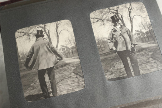 Lot 116 - Antique Snapshot Photo Album, Containing Approximately 100 Photographs, Including Ladies Golfing, Leisure Time Outdoors, Wedding Photos, Ice Skating And Hockey, Dogs, And More, Circa 1905
