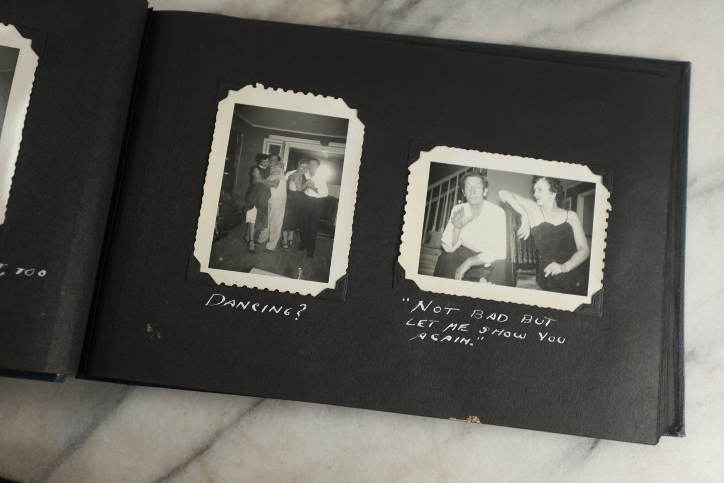 Lot 120 - Vintage Snapshot Photo Album, Containing Approximately 35 Photographs With Captions Of A Sultry, Sexy, Debaucherous Party Or Gathering, Including Ladies Posing Suggestively, Circa 1930