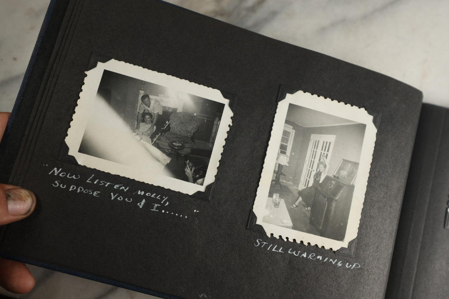 Lot 120 - Vintage Snapshot Photo Album, Containing Approximately 35 Photographs With Captions Of A Sultry, Sexy, Debaucherous Party Or Gathering, Including Ladies Posing Suggestively, Circa 1930