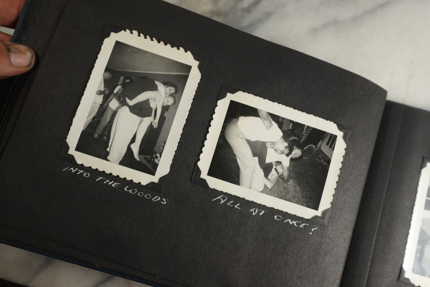 Lot 120 - Vintage Snapshot Photo Album, Containing Approximately 35 Photographs With Captions Of A Sultry, Sexy, Debaucherous Party Or Gathering, Including Ladies Posing Suggestively, Circa 1930