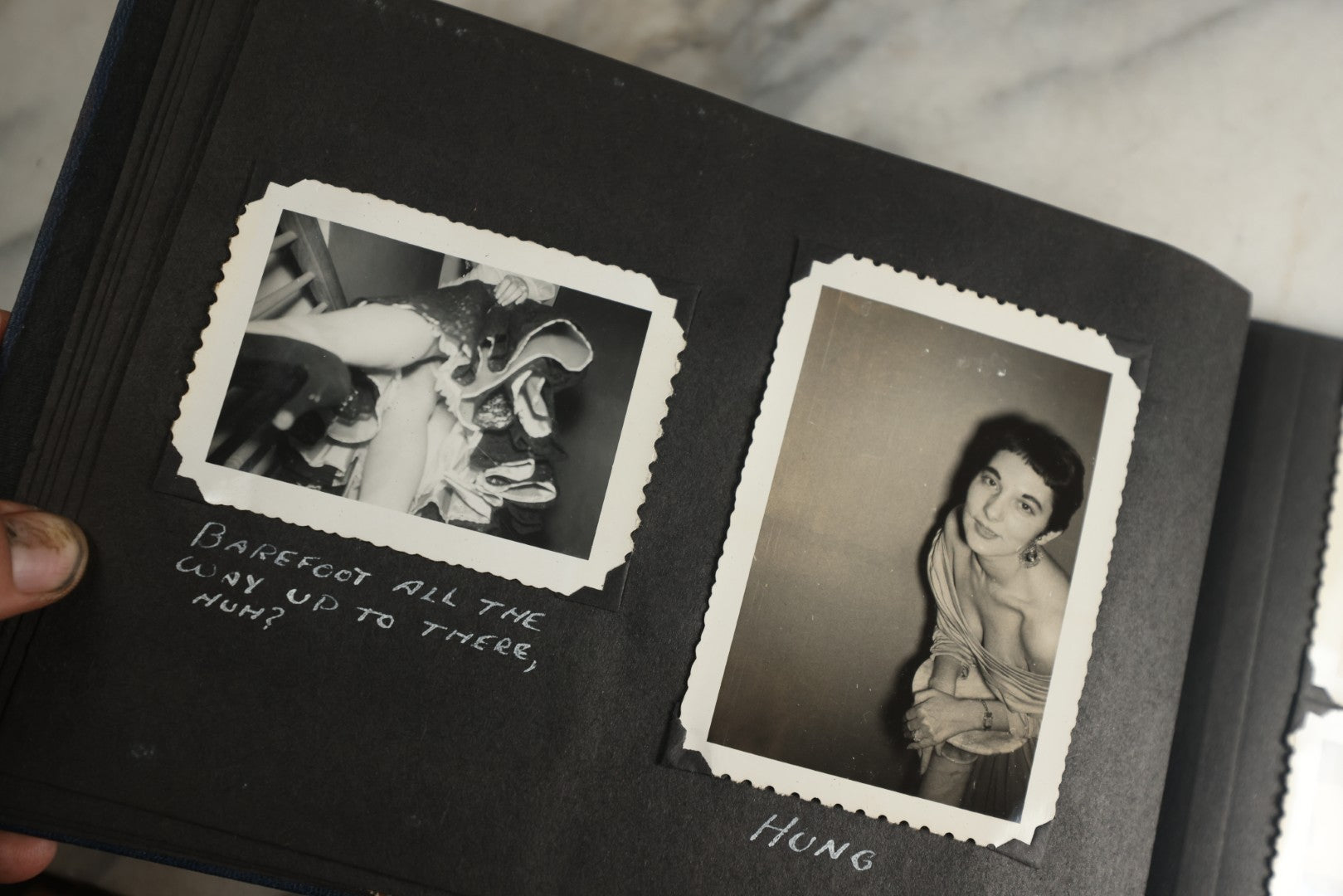 Lot 120 - Vintage Snapshot Photo Album, Containing Approximately 35 Photographs With Captions Of A Sultry, Sexy, Debaucherous Party Or Gathering, Including Ladies Posing Suggestively, Circa 1930