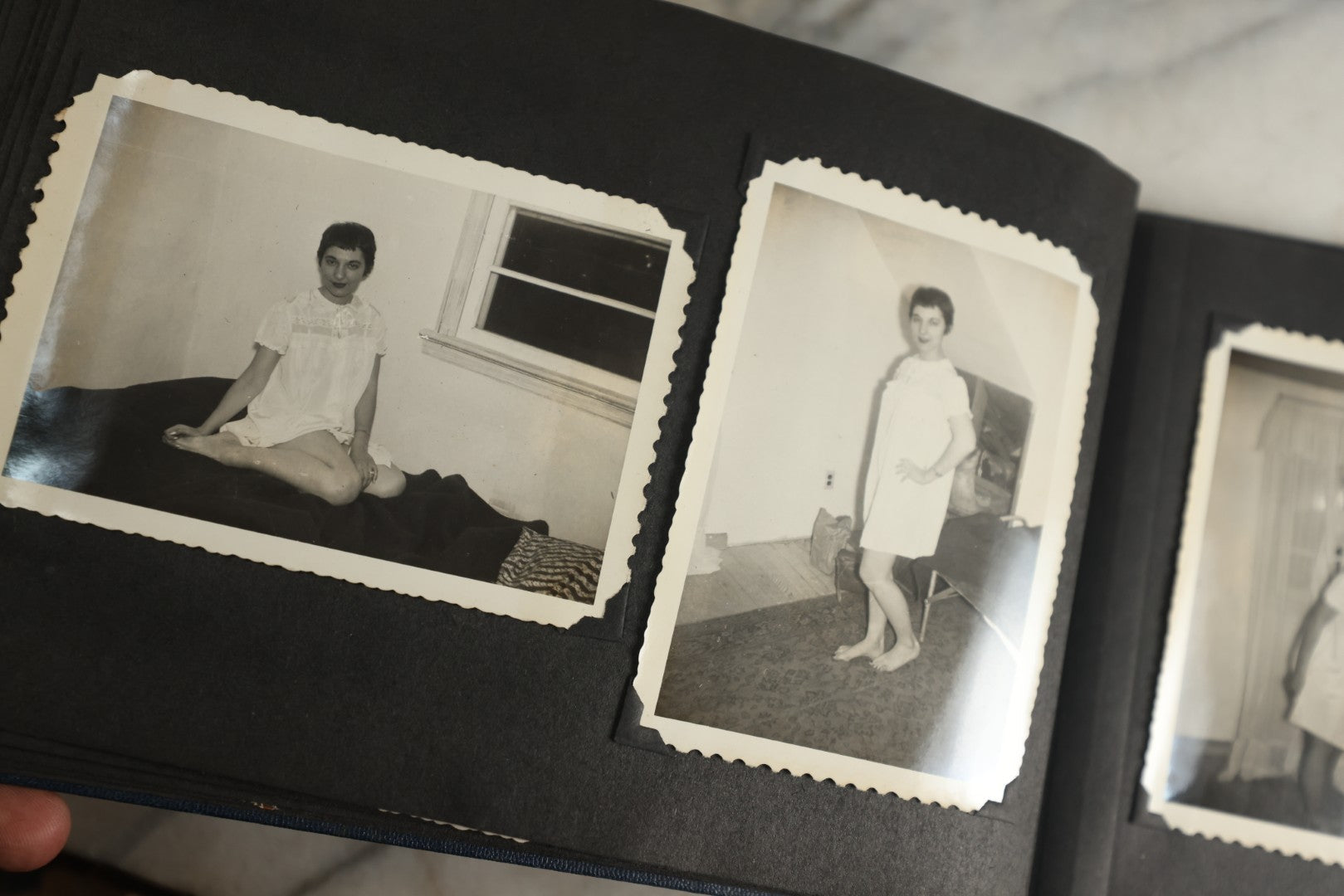 Lot 120 - Vintage Snapshot Photo Album, Containing Approximately 35 Photographs With Captions Of A Sultry, Sexy, Debaucherous Party Or Gathering, Including Ladies Posing Suggestively, Circa 1930