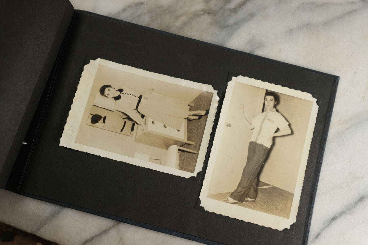 Lot 120 - Vintage Snapshot Photo Album, Containing Approximately 35 Photographs With Captions Of A Sultry, Sexy, Debaucherous Party Or Gathering, Including Ladies Posing Suggestively, Circa 1930