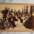 Lot 125 - Antique Boarded Photograph Of A Large Gathering On A Front Porch Of An Inn, With Identifications And Info On Verso