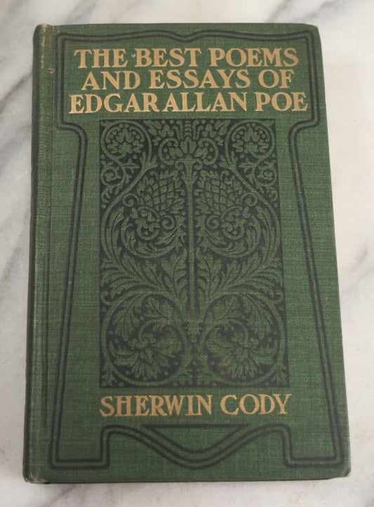 Lot 136 - "The Best Poems And Essays Of Edgar Allan Poe" Antique Book Edited By Sherwin Cody, With Frontispiece Photo Of Zolnav Bust Of Poe, Gilded Fore-Edge A.C. Mcclurg & Company, Publishers, Chicago, 1916