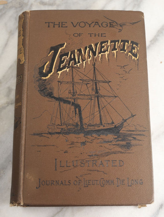 Lot 174 - "The Voyage Of The Jeannette" Antique Polar Exploration Book By George W. De Long, Lieutenant-Commander U.S.N., Edited By Emma De Long, Illustrated With Two Steel Portraits, Maps, And Engravings, Houghton, Mifflin And Company, Boston, 1883