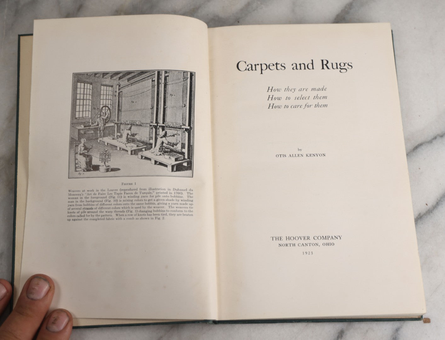 Lot 176 - "Carpets And Rugs: How They Are Made, How To Select Them, How To Care For Them" Vintage Home Furnishing Book By Otis Allen Kenyon, Illustrated With Weaving Process Diagrams, The Hoover Company, Publishers, North Canton, Ohio, 1923