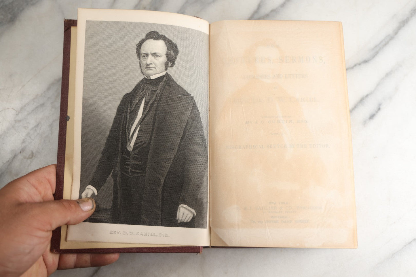 Lot 183 - "The Lectures, Sermons, Addresses And Letters Of Rev. Dr. D. W. Cahill" Antique Religious Book, Compiled And Edited By J. C. Curtin With A Biographical Sketch By The Editor, Published By D. & J. Sadlier & Co., New York And Montreal, 1879