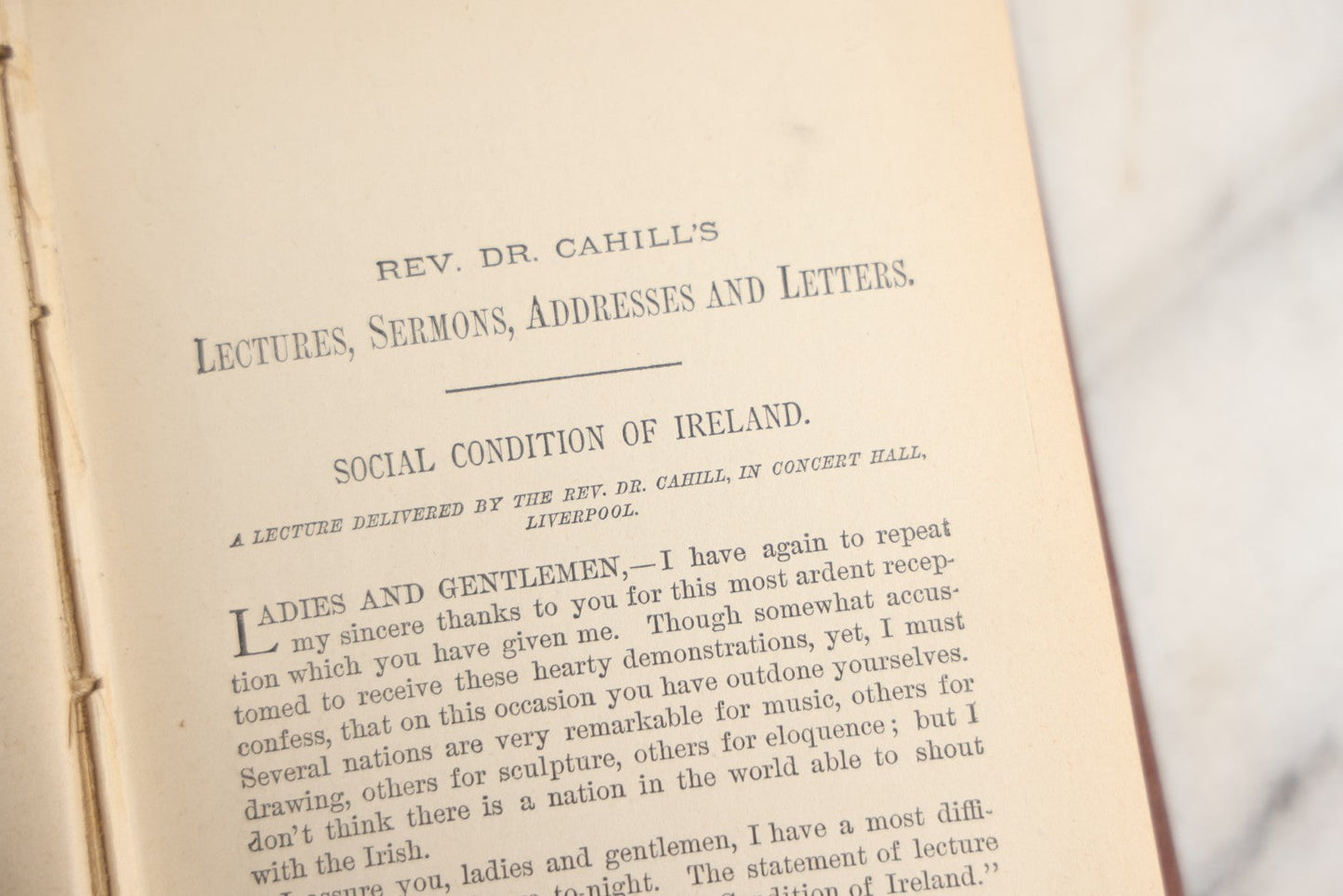 Lot 183 - "The Lectures, Sermons, Addresses And Letters Of Rev. Dr. D. W. Cahill" Antique Religious Book, Compiled And Edited By J. C. Curtin With A Biographical Sketch By The Editor, Published By D. & J. Sadlier & Co., New York And Montreal, 1879
