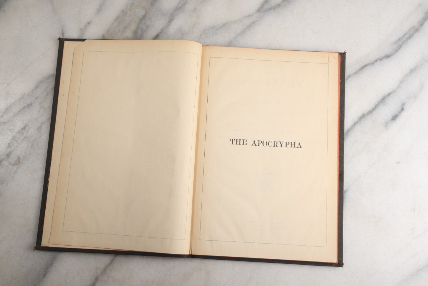 Lot 184 - "The Apocrypha" Antique Religious Text Translated Out Of The Greek And Latin Tongues, With Black Cover, Red Fore-Edge, Thomas Nelson & Sons, Publishers, New York, 1894
